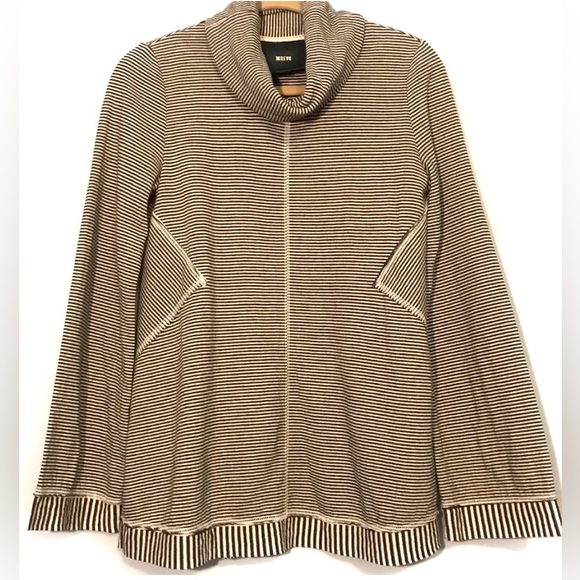 Anthropologie Mauve Tal Cowl Neck Tunic Striped Sweater Pullover Top Size Small - Picture 2 of 4